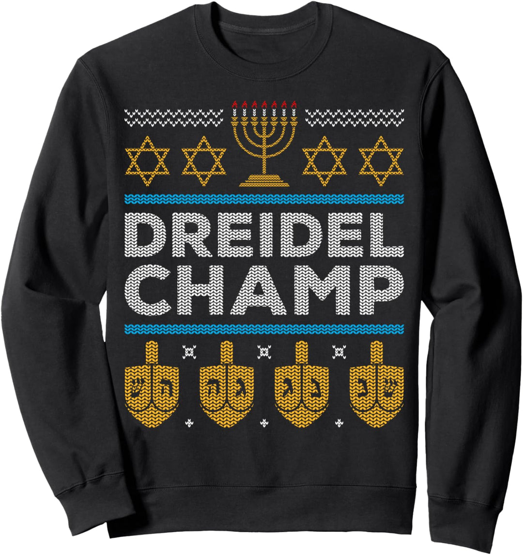 Dreidel Champ Jüdisch Happy Hanukkah Ugly Christmas Sweater Sweatshirt