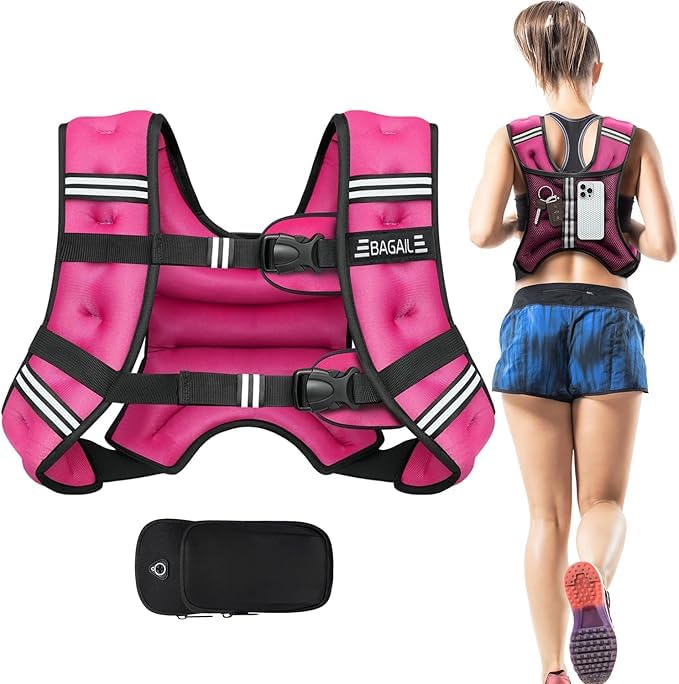 BAGAIL Gewichtsweste für Krafttraining, Brustgrösse Verstellbar, Praktische Tasche, mit Eisensand Ge