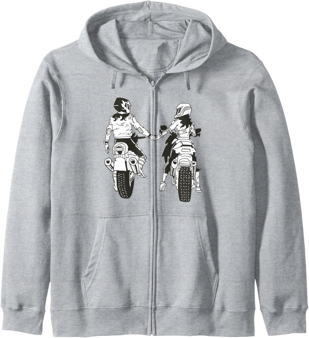 Motorradpaar mit Händen halten Bike Love Kapuzenjacke