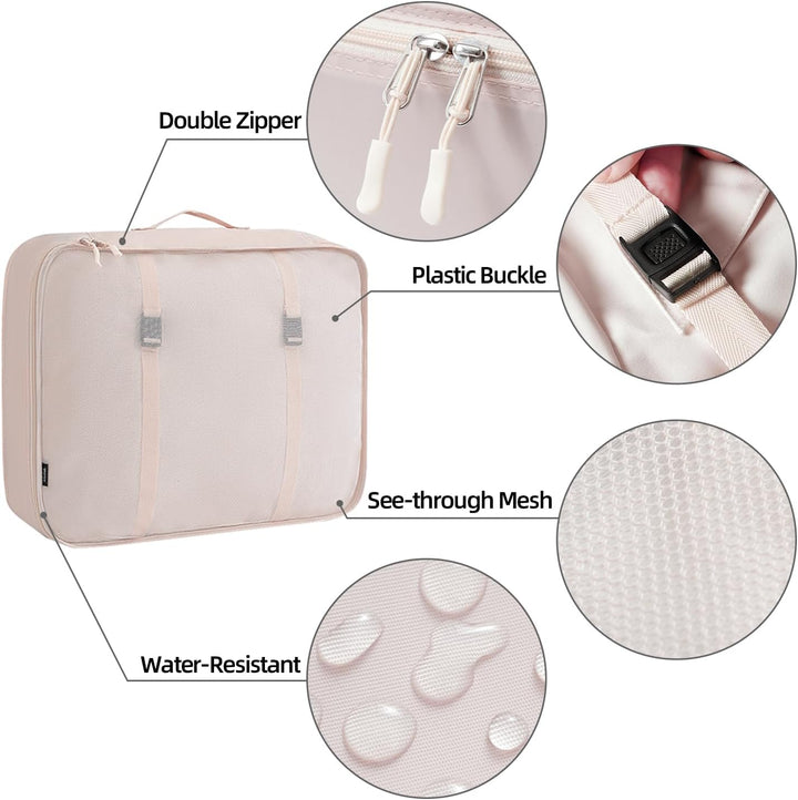 BAGAIL 10er-Set Packwürfel in verschiedenen Grössen Packorganizer für Reisezubehör Handgepäck Koffer