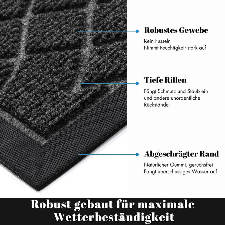 Yimobra Fussmatte Aussen, Waschbar Wetterfest, 120 x 81 cm, Robuste und Wasserabsorbierende, Schmutz