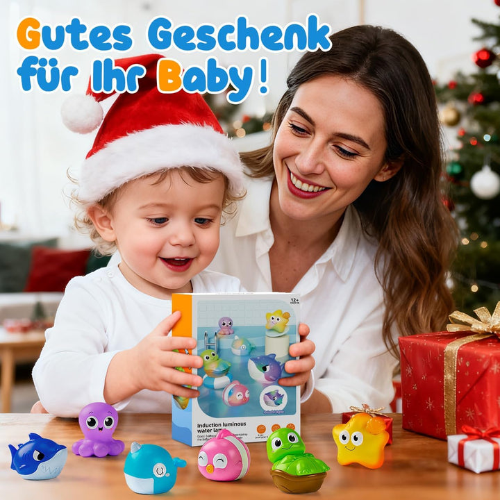 Badespielzeug Baby, Badewannenspielzeug, Baby ab 1 Jahr, Leuchtet Sensorik Wasserspielzeug Kinder, F