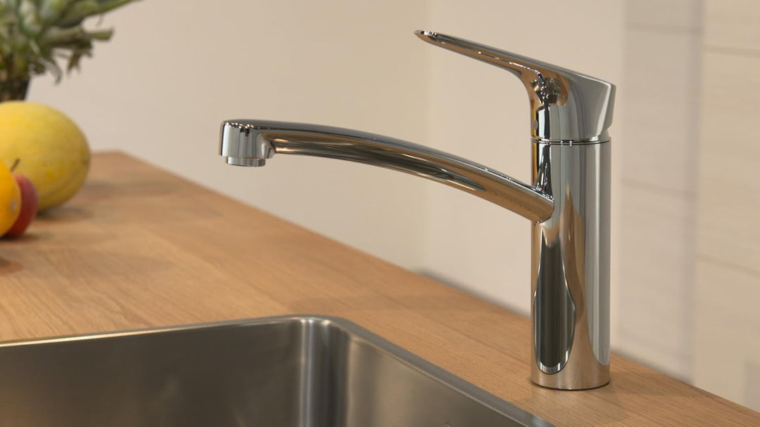 hansgrohe Logis wassersparende Einhebel-Küchenarmatur, Komfort-Höhe 160mm mit CoolStart, Chrom Chrom