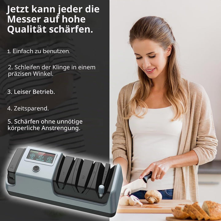 Elektrischer Messerschärfer, Multifunktionaler Messerschärfer mit 3-Geschwindigkeiten Einstellung Di
