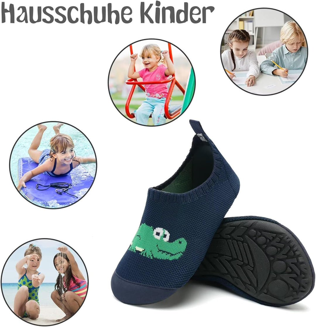 Kyopp Hausschuhe Kinder Junge Mädchen Pantoffeln Atmungsaktive rutschfest Turnschläppchen Weich Barf