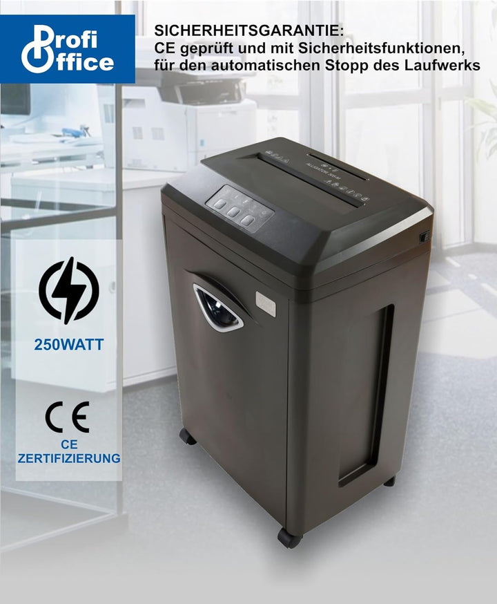 Aktenvernichter Super Micro Nano Cut Partikelschnitt P-7 Profi Office Alligator 305 M - 5 Blatt, 30