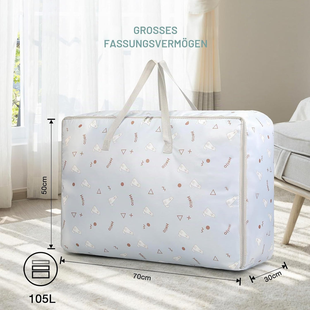 Romon Extra Grosse Aufbewahrungstasche, 2 Stück 105L Oxford Heavy-Duty Umzugstaschen mit Reissversch