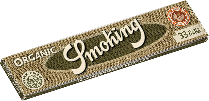 SMOKING Organic-King Size Paper-Hanfblatt-50 Hefte je 33 Blatt, Grün, M