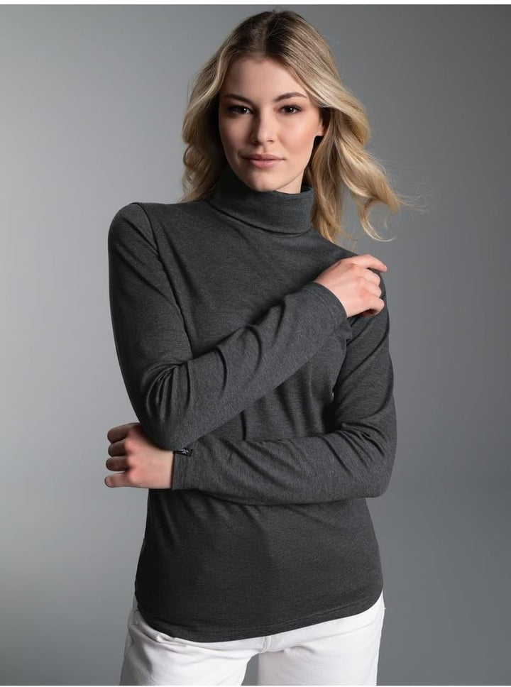 Trigema Rollkragenshirt S Anthrazit-melange, S Anthrazit-melange