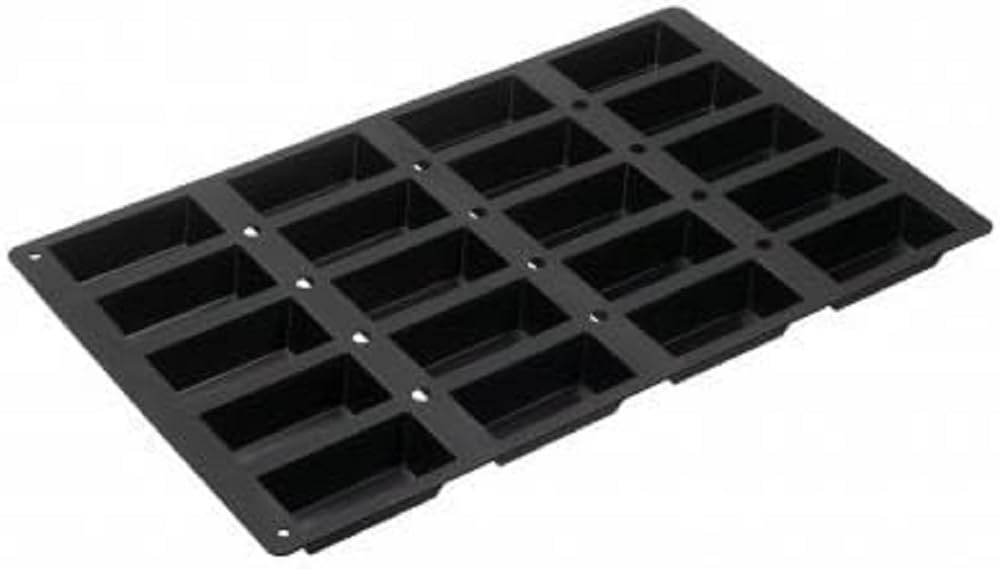 Lurch 67205 FlexiGastro Backform aus 100% BPA-freiem Platin Silikon 20er Minikuchen, schwarz, 53 x 3