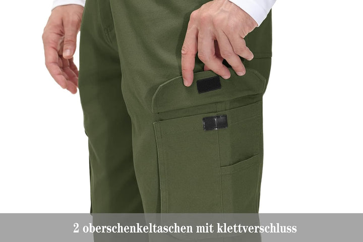 YSENTO Herren Cargohose Männer Arbeitshosen Stretch Chino Kargohosen Vintage Baggy Hosen Baumwolle 4