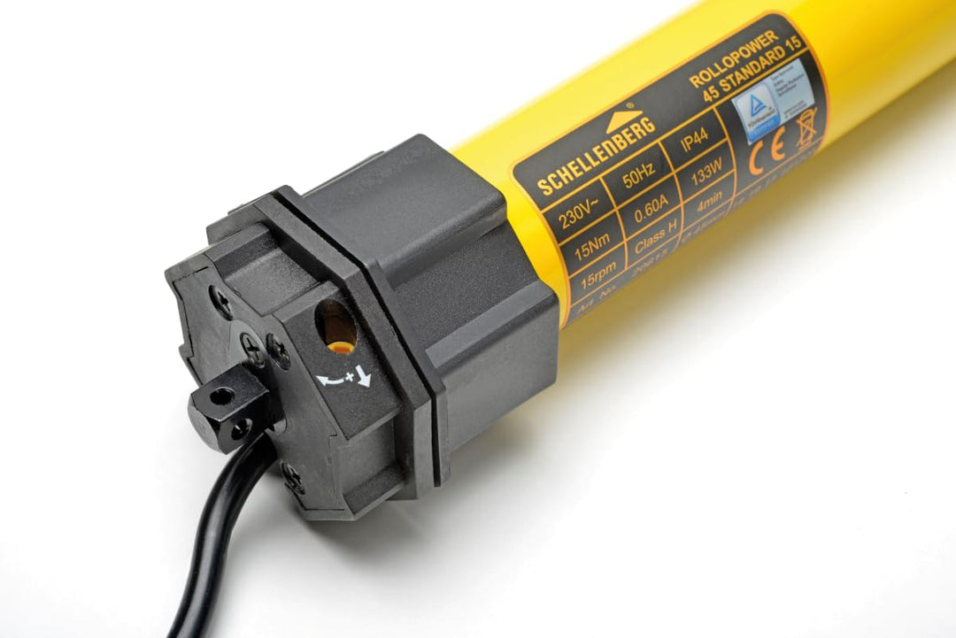 Schellenberg 20615 Rolladenmotor MAXI Standard 15 Nm, mechanische Endlageneinstellung, Rohrmotor für