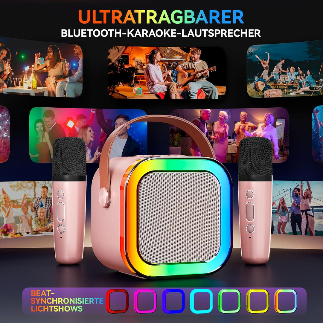 [2025] Karaoke Maschine mit 2 Karaoke Mikrofonen Musikinstrumentzubehör: Wowstar Karaoke Anlage mit