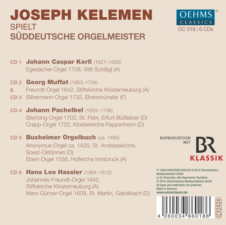 Süddeutsche Orgelmeister, Audio-CD
