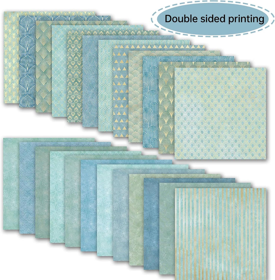 Scrapbooking Papier 24 Blatt, 30,5 x 30,5 cm, Doppelseitiges Muster Papierblock, Dekorpapier Set, Me
