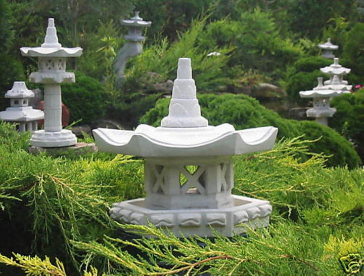 Vogelhaus japanische Steinlaterne Gartendeko