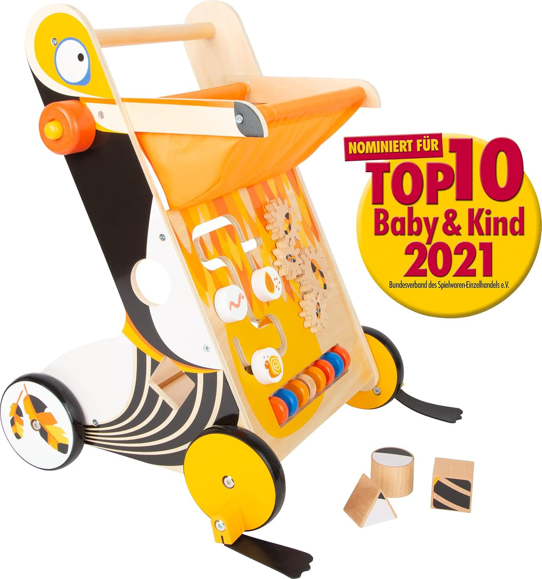 small foot Lauflernwagen Tukan aus Holz mit Bremssystem und vielseitigen Spielmöglichkeiten, für Kin