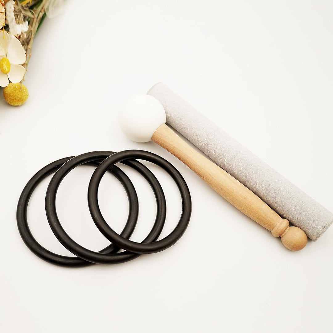 Hye-eun 432hz Kristall Klangschalen Set 3 stück klangschale aus quarzkristall für Klangheilung,mit T