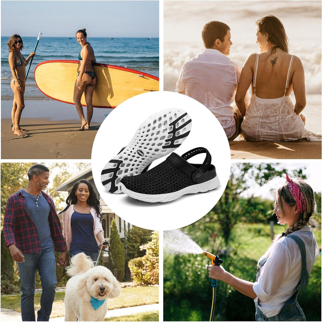SAGUARO Sommer Clogs Herren Gartenschuhe Damen Hausschuhe Leicht Pantolette rutschfest Badelatschen