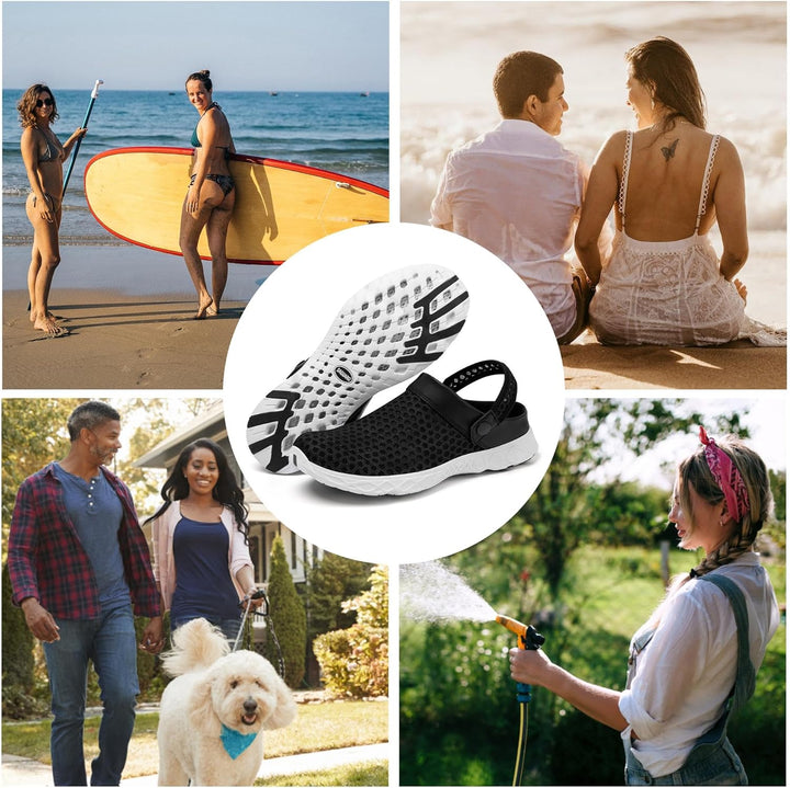 SAGUARO Sommer Clogs Herren Gartenschuhe Damen Hausschuhe Leicht Pantolette rutschfest Badelatschen