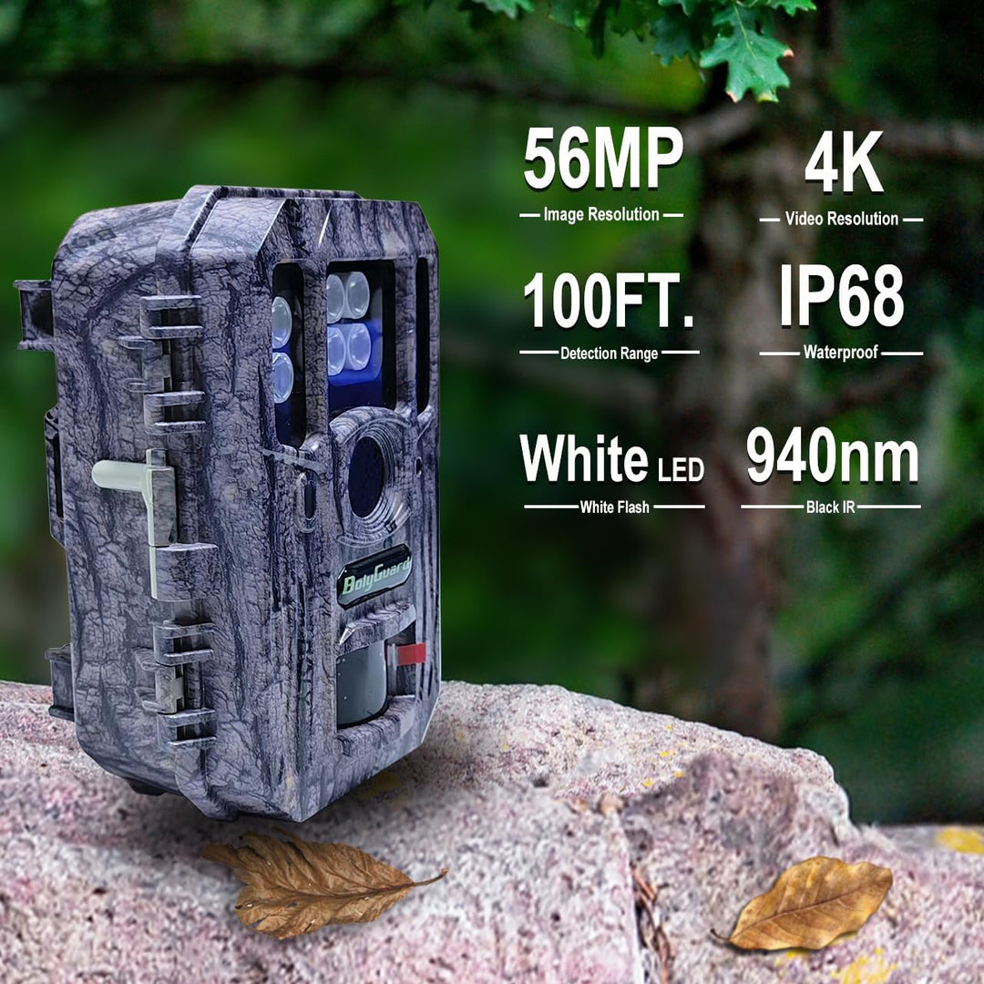 4K 56MP Jagdkamera mit bis zu 30 Meter Infrarot Nachtsicht, Nicht leuchtende 940nm Infrarot LED, IP6