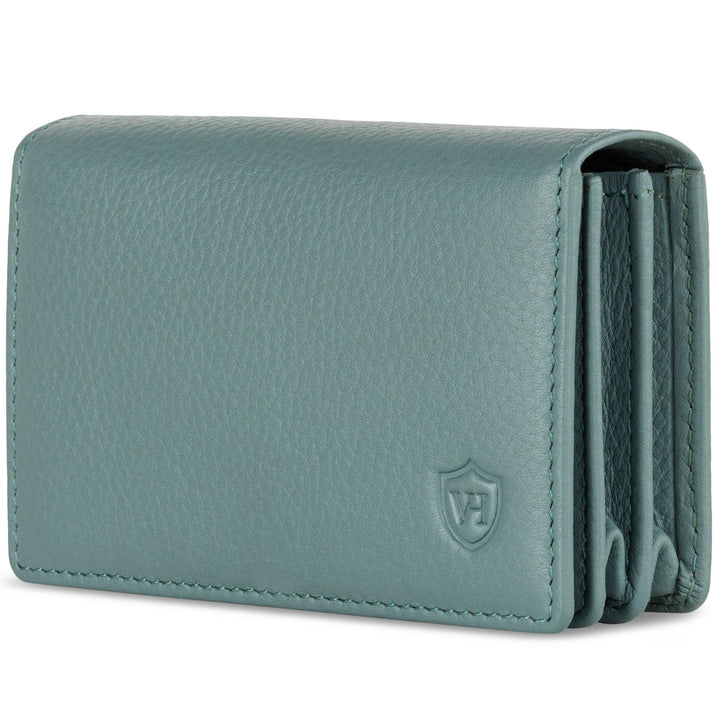 VON HEESEN® Visitenkartenetui Leder mit RFID-Schutz - Platz für 50 Visitenkarten - 6 Fächer - Visite