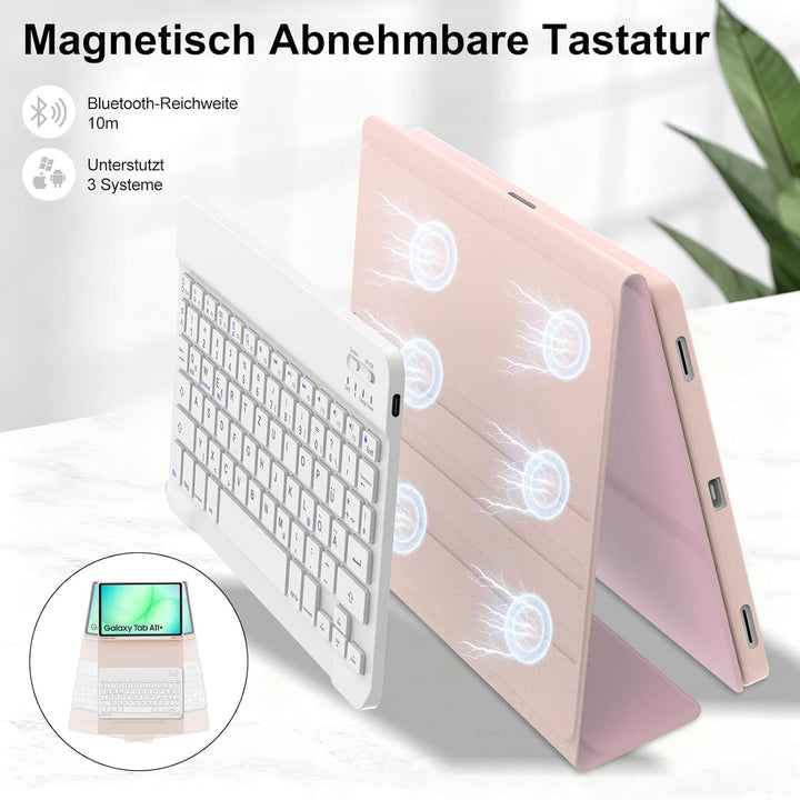 IVEOPPE Tastatur Hülle für Samsung Galaxy Tab ?11 Plus 11 Zoll 2025, [QWERTZ Deutsches], Bluetooth A