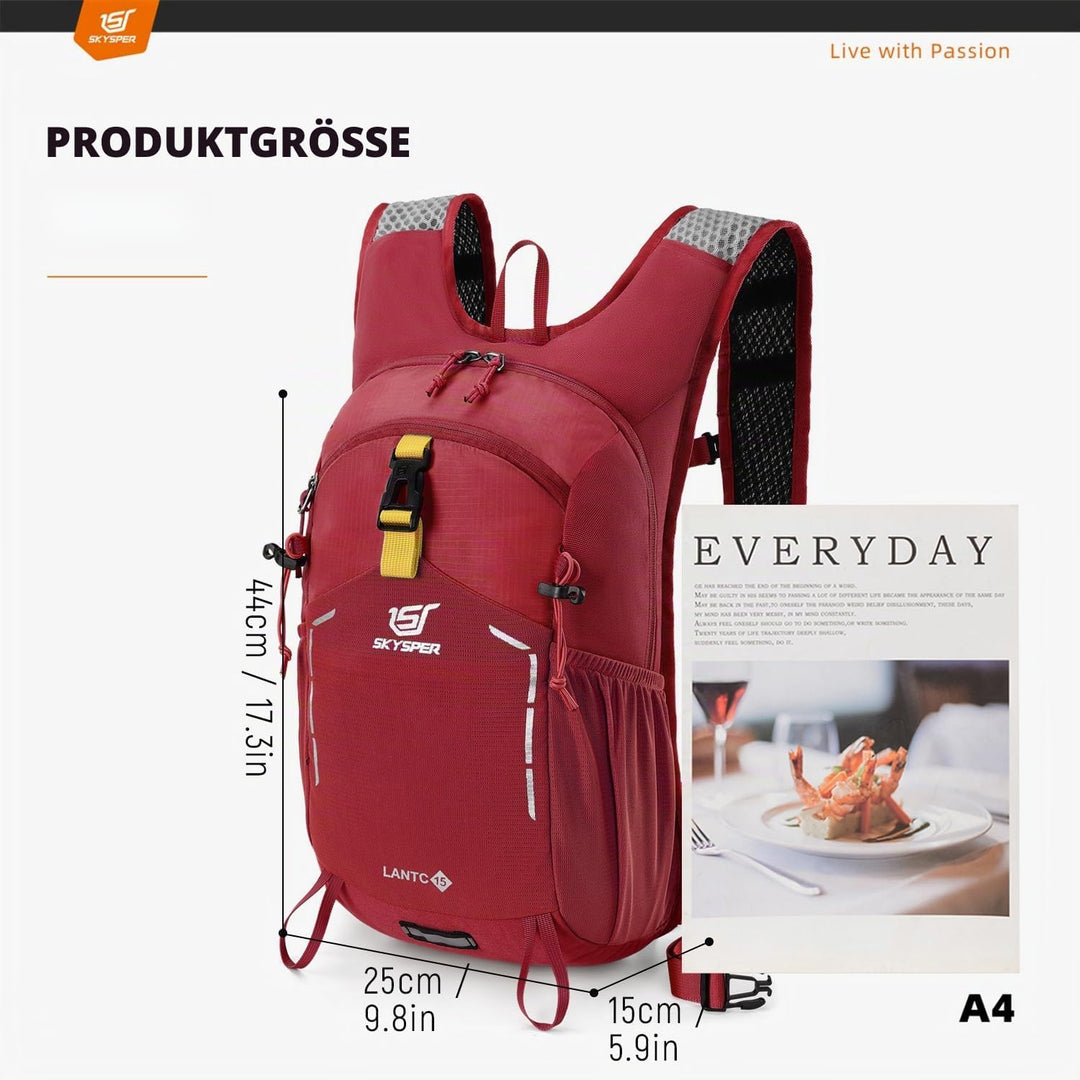 SKYSPER Wanderrucksack 15L Rucksack Herren Klein Tagesrucksack Leichter Trekkingrucksack für Wandern