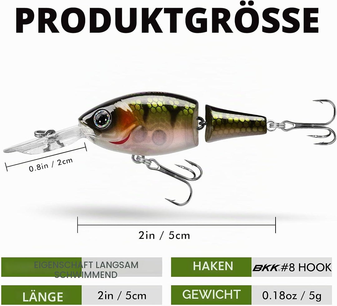 TRUSCEND Angelköder Crankbait, Alle Wasserschichten Serie, Hängend/Langsam/Sinkend Schwimmend/Sinken