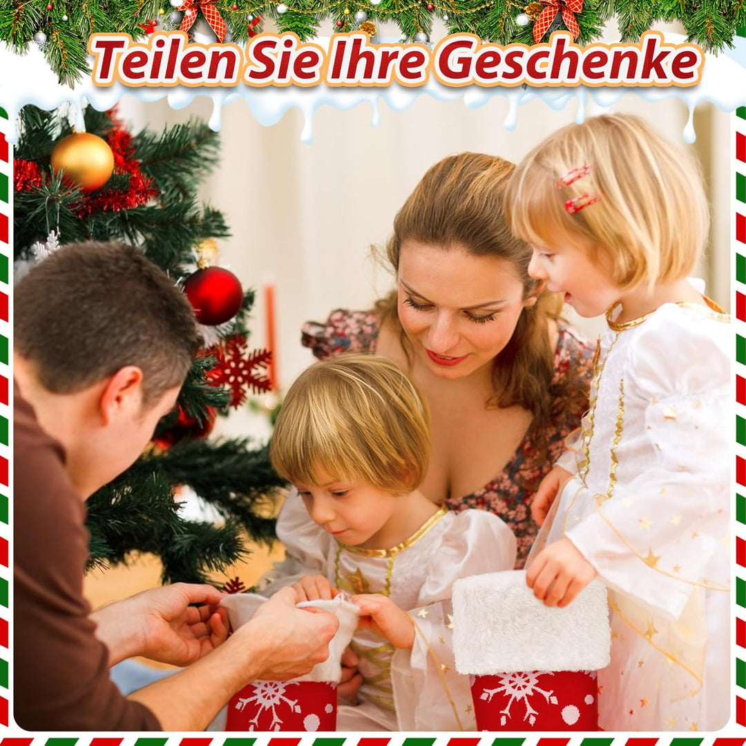 Klassischer Weihnachtsstrümpfe - 12 Stück Nikolausstrumpf Weihnachtsstrumpf für Weihnachten Hängende