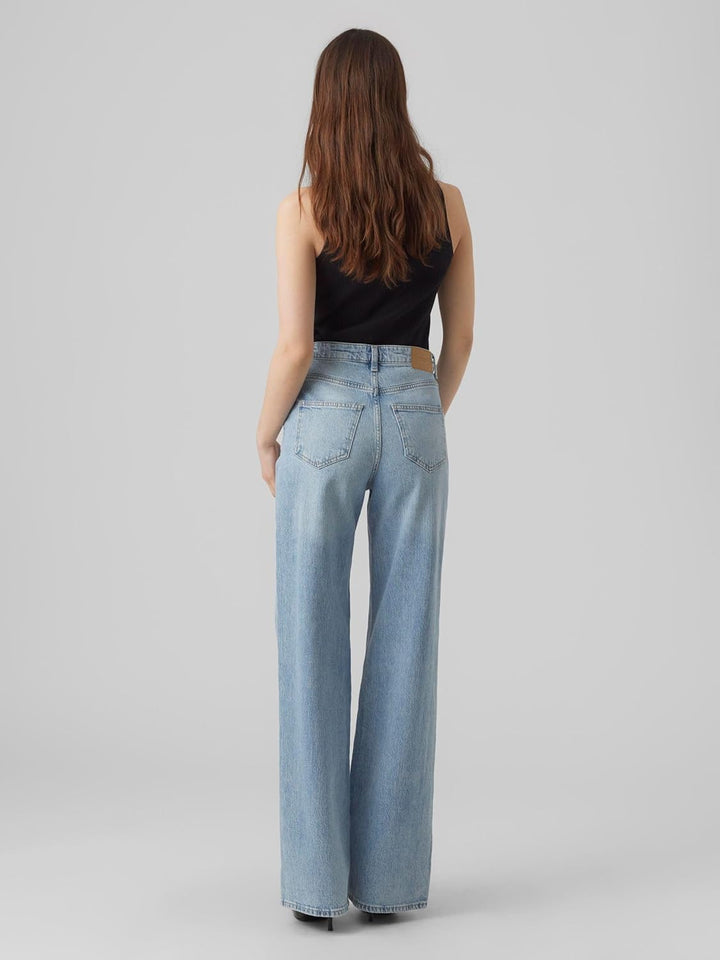 Vero Moda Female Weit geschnitten VMTESSA Hohe Taille Weiter Beinschnitt Jeans 25W / 30L Light Blue