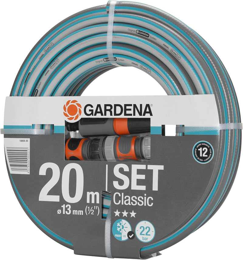 Gardena Classic Schlauch 13 mm (1/2 Zoll), 20 m: Universeller Gartenschlauch aus robustem Kreuzgeweb