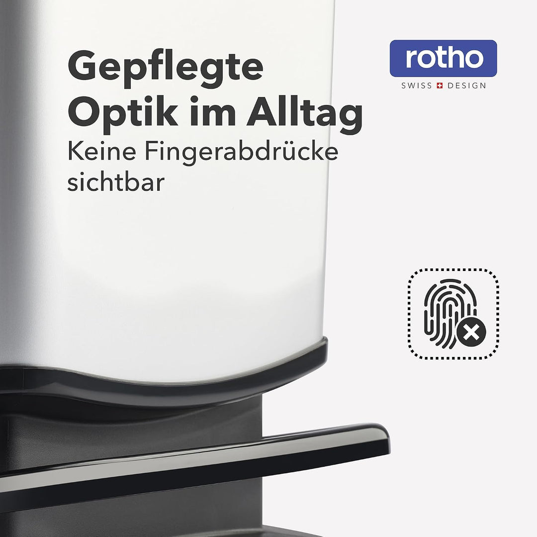 Rotho Paso Mülleimer 20l mit Deckel, Kunststoff (PP recycelt) BPA-frei, blau, 20l (29.3 x 26.6 x 45.