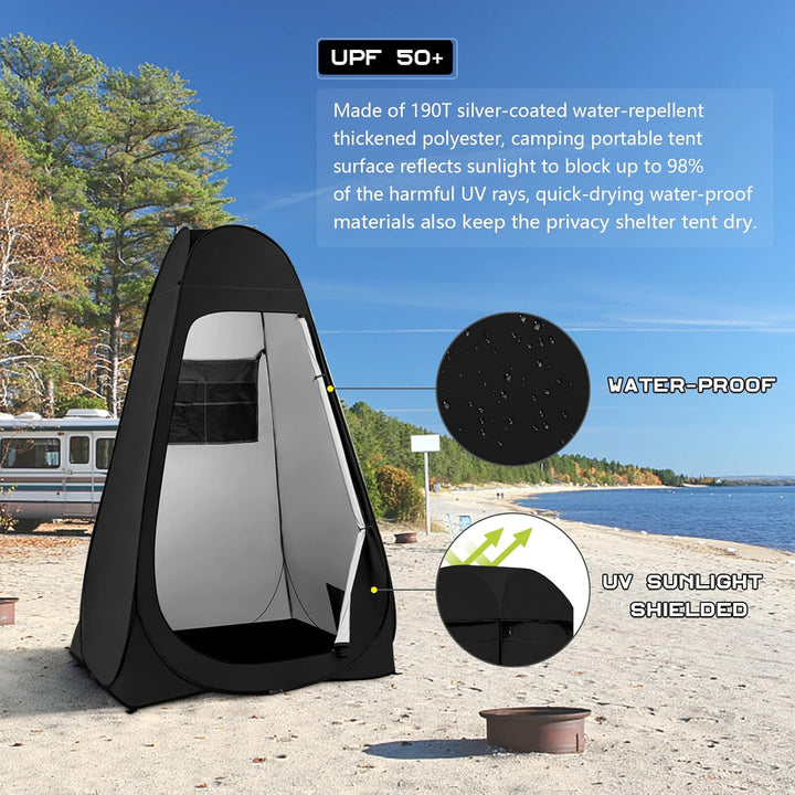 BRIAN & DANY Duschzelt Camping, Pop Up Toilettenzelt, Tragbares Umkleidezelt mit Regenschutz und Fen