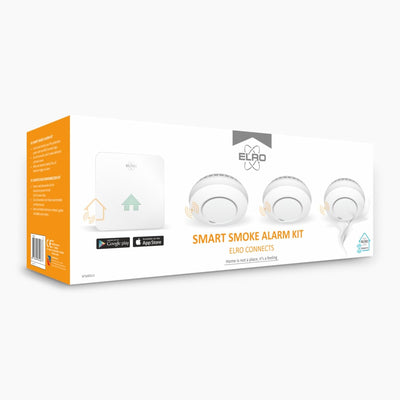 ELRO Connects SF500S Rauchmelder Kit - Komplettes Set K2 Connector + 3X Funk Rauchmelder Kit - Warnt