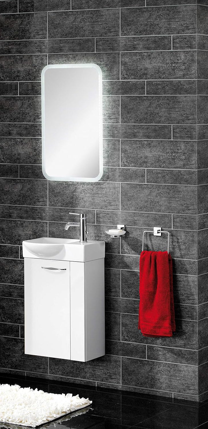 FACKELMANN Waschbecken links Gäste-WC / Waschtisch aus Keramik / Masse (B x H x T): ca. 45 x 10,5 x