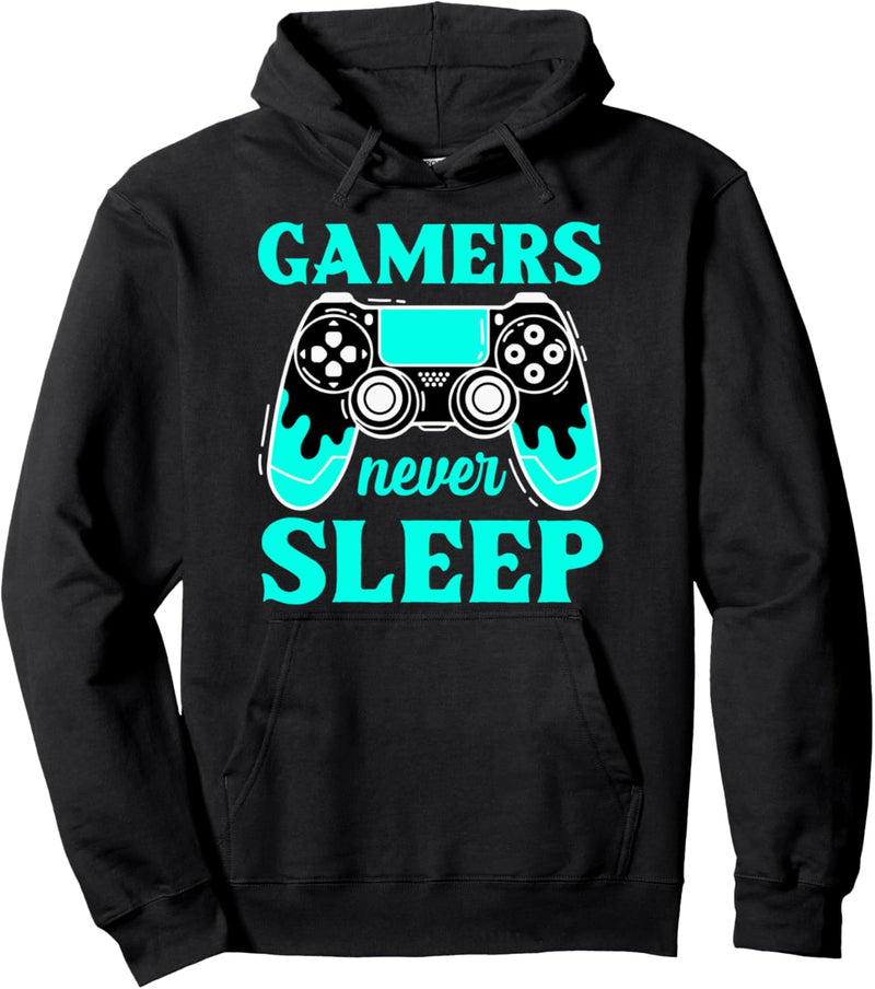 Gamers never sleep Game Jungs Zocker Controller Computer Pullover Hoodie