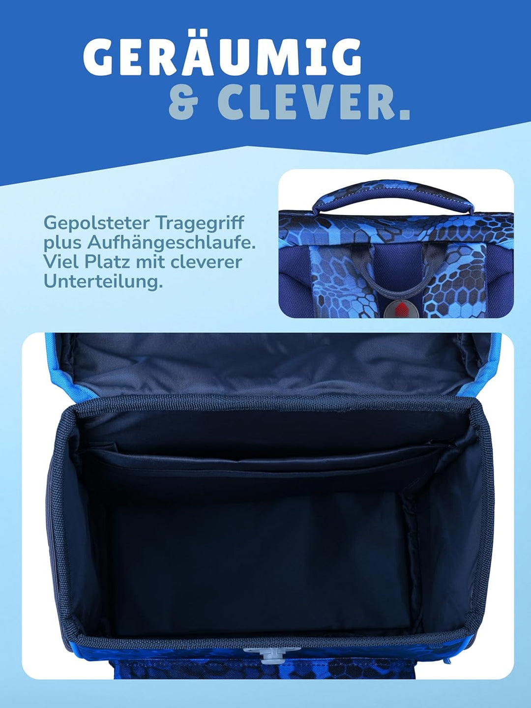 Familando - Basic-Plus Schulranzen Set - 9-teilig mit Sporttasche - T-REX Dino - Ergonomisch, stabil