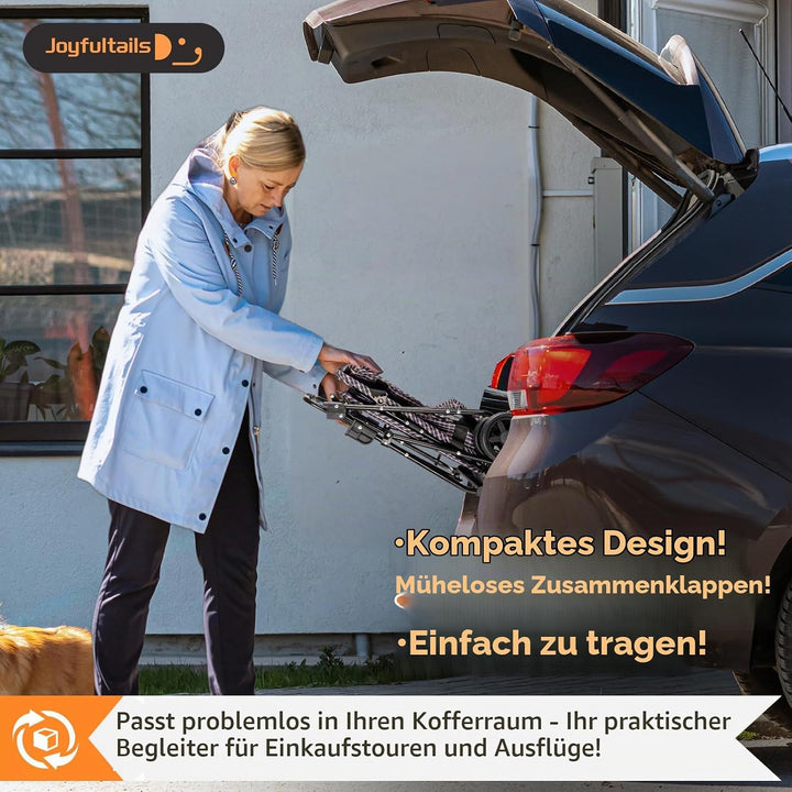 Einkaufstrolley klappbar mit 52L Kapazität und belastbar bis 25kg, Tragbarer Einkaufstrolley mit sta