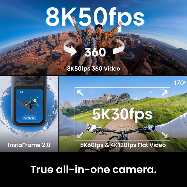Insta360 X6 Essentials-Bundle – 8K 360 Grad Kamera mit 1/1,1"-Sensoren Polarweiss Essentials-Bundle,