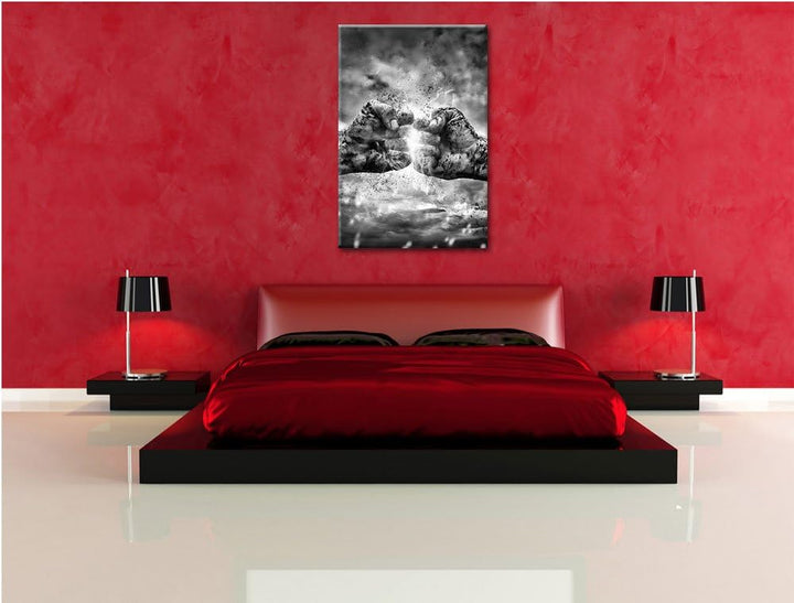 Pixxprint Fäuste treffen Sich mit Energie als Leinwandbild/Grösse: 100x70 / Wandbild/Kunstdruck/fert