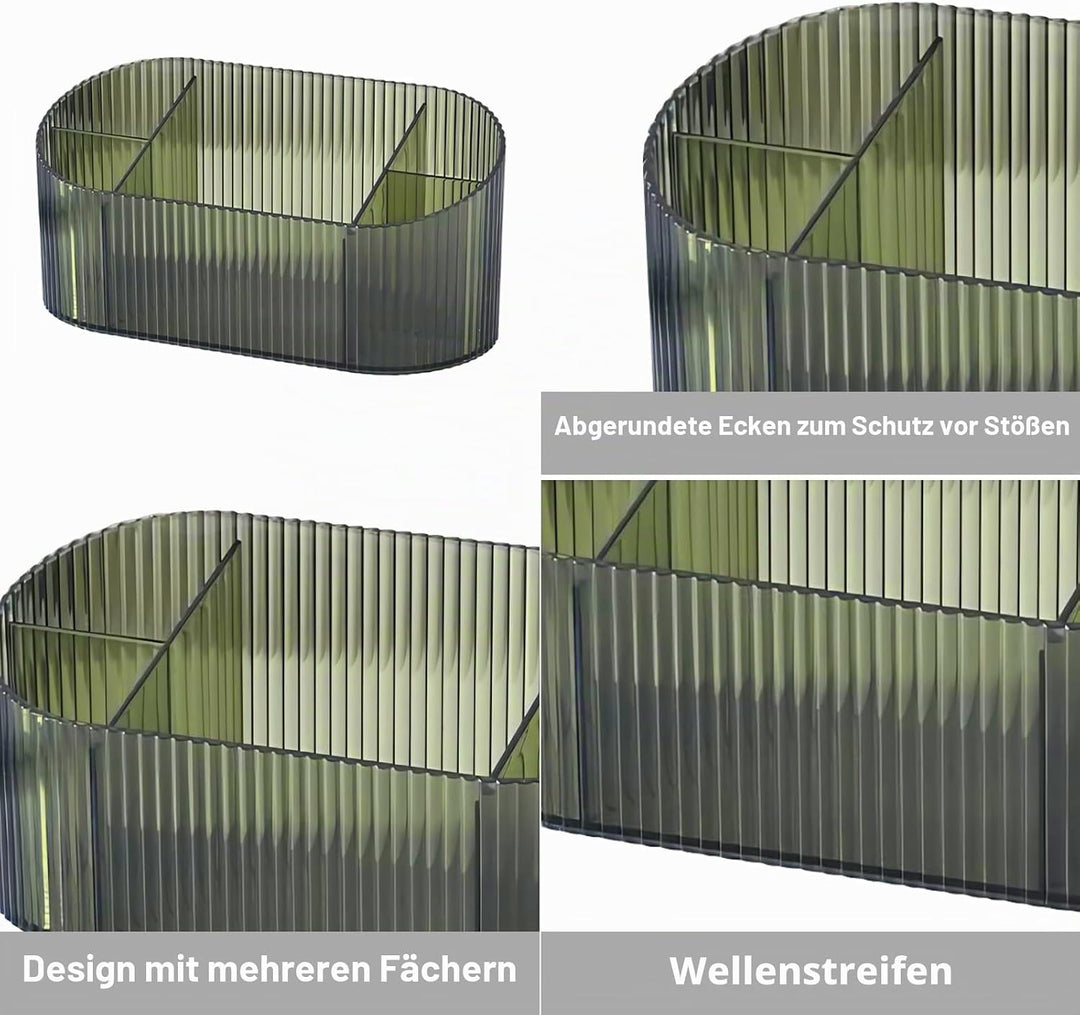 DASITON Make up Kosmetik Organizer,Pinsel Organizer mit 5 Fächern,Acryl Kosmetik Aufbewahrung mit Gr
