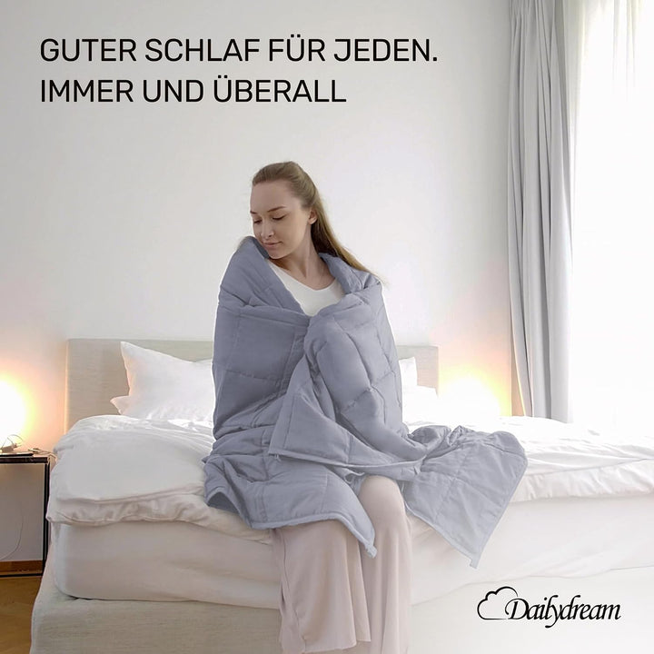 Dailydream Therapie Gewichtsdecke aus Baumwolle, 9,5Kg für Erwachsende, 155 x 200 cm, Grau Grau 155x