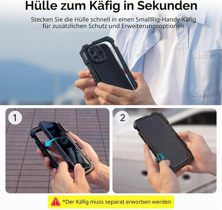 SMALLRIG FilMov Handyhüllen-Set für iPhone 16 Pro, leichte Fotohülle mit T-Mount-Objektivrückplatte/