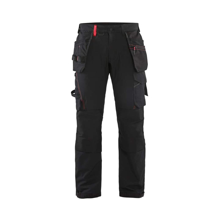 Blaklader 152216459956C56 4-Wege Stretch Handwerker Arbeitshose, Schwarz/Rot, Grösse C56
