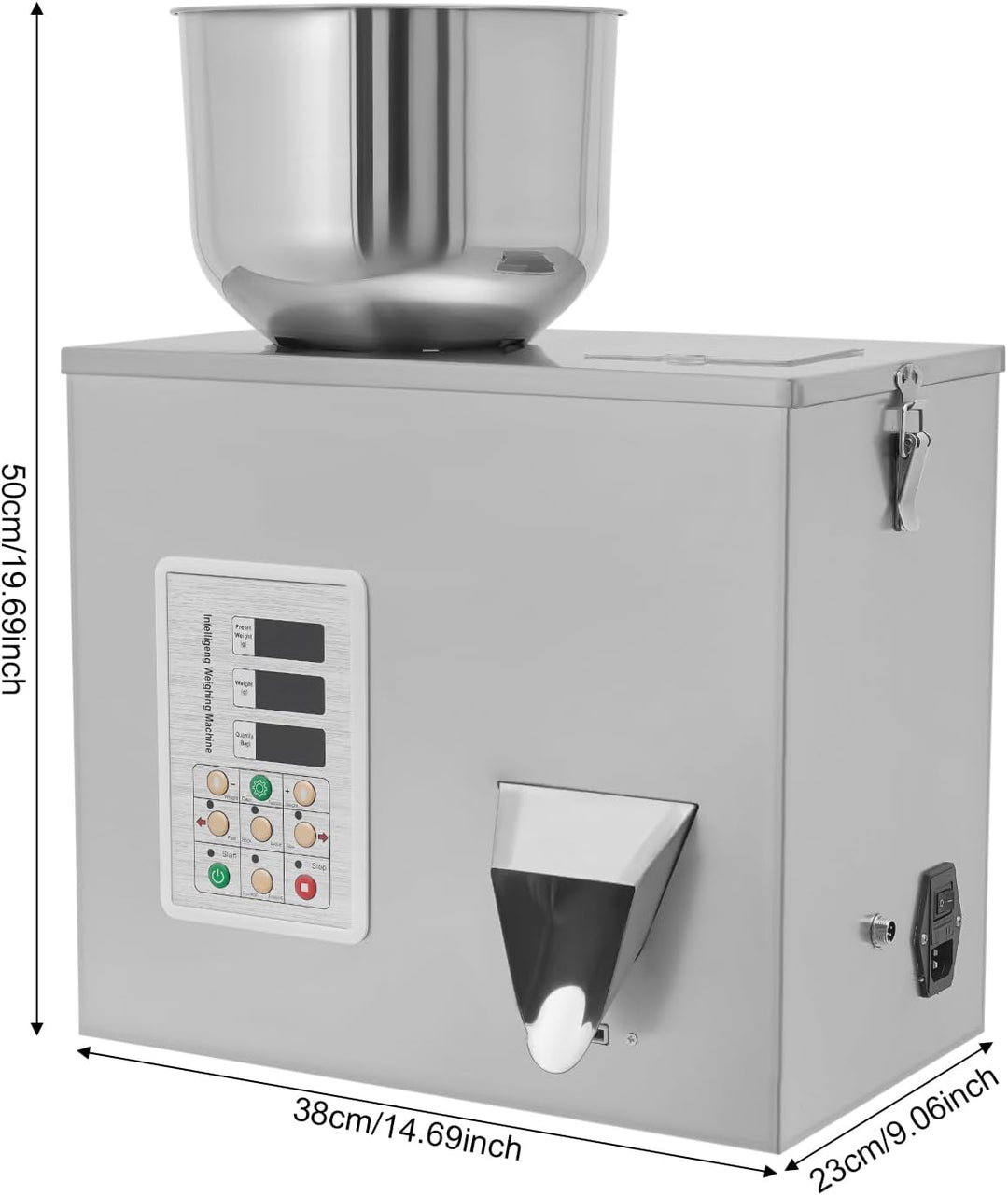 Abfüllmaschine, Verpackungsmaschine, Dosieranlage, 1-50g &amp; 2-5s/Beutel &amp; LCD Display, Edelstahl, für