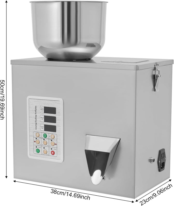 Abfüllmaschine, Verpackungsmaschine, Dosieranlage, 1-50g &amp; 2-5s/Beutel &amp; LCD Display, Edelstahl, für