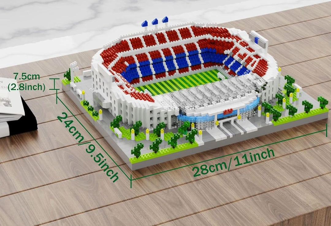 Atomic Building Barcelona Football Club Camp NOU Stadion. Modell zum Zusammenbau mit Nanoblöcken. Me