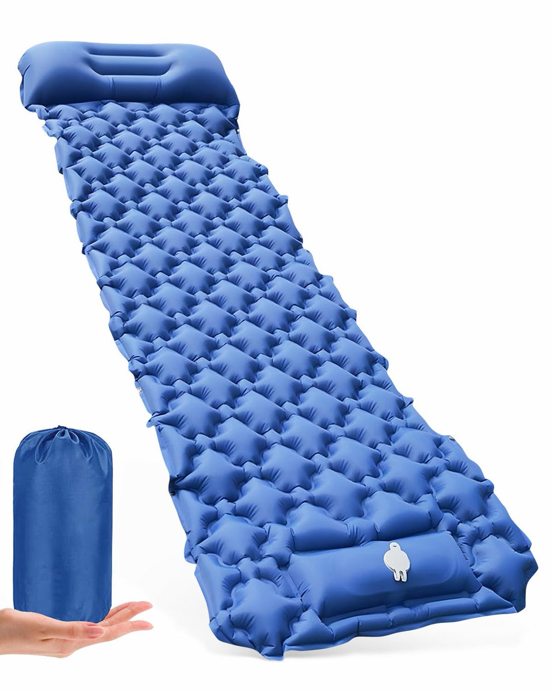 Isomatte Camping, Ultraleicht Camping Luftmatratze mit Fusspumpe & Kissen, Kompakte Wasserdicht Aufb
