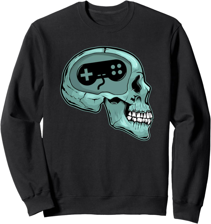 Gamer Schädel mit Gaming Controller Videospiele Spieler Sweatshirt